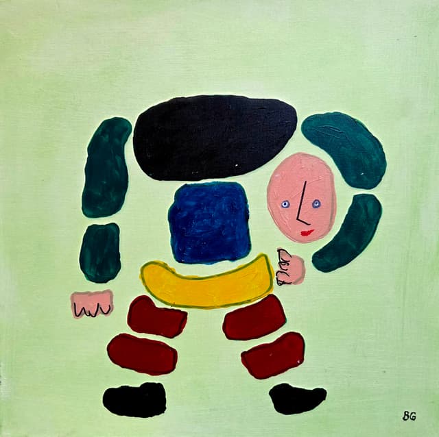 Man med huvudet under armen